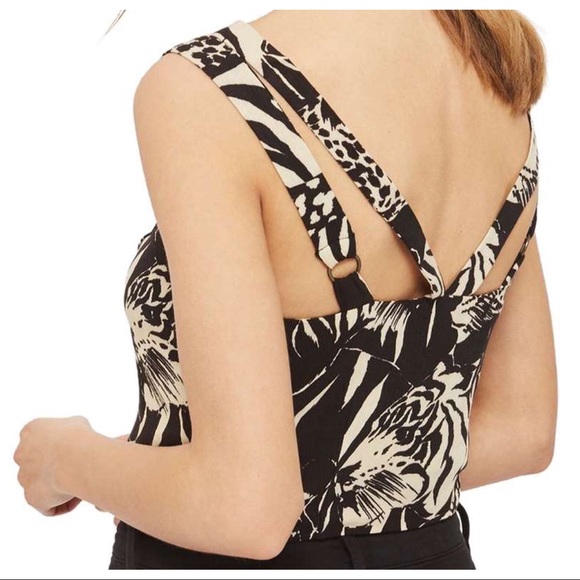 NWT Topshop Tiger Print Crop Top - Picture 3 of 6